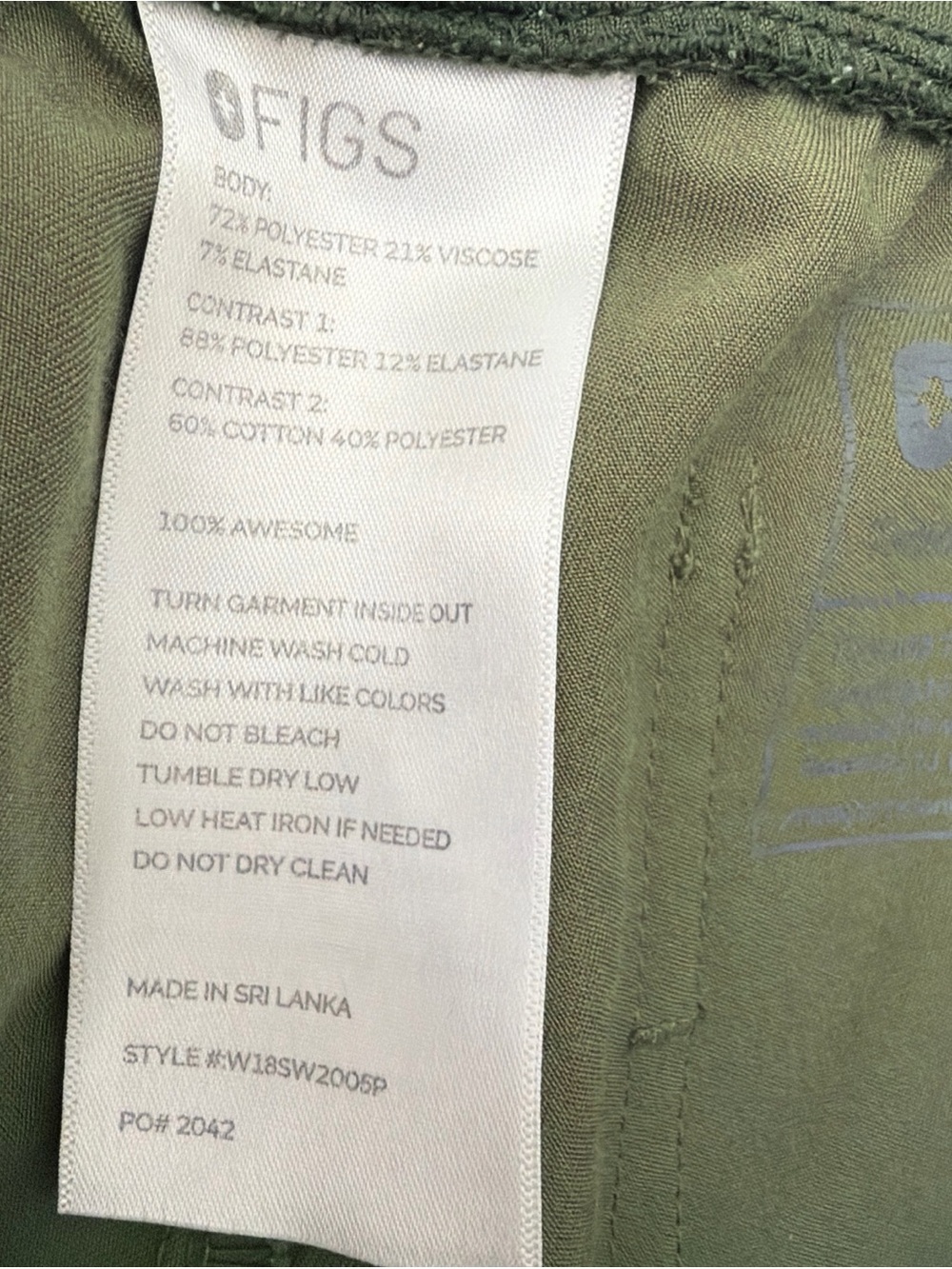 FIGS Women’s S Petite Zamora Scrub Joggers Dark Olive Green Technical Collection - Picture 5 of 7